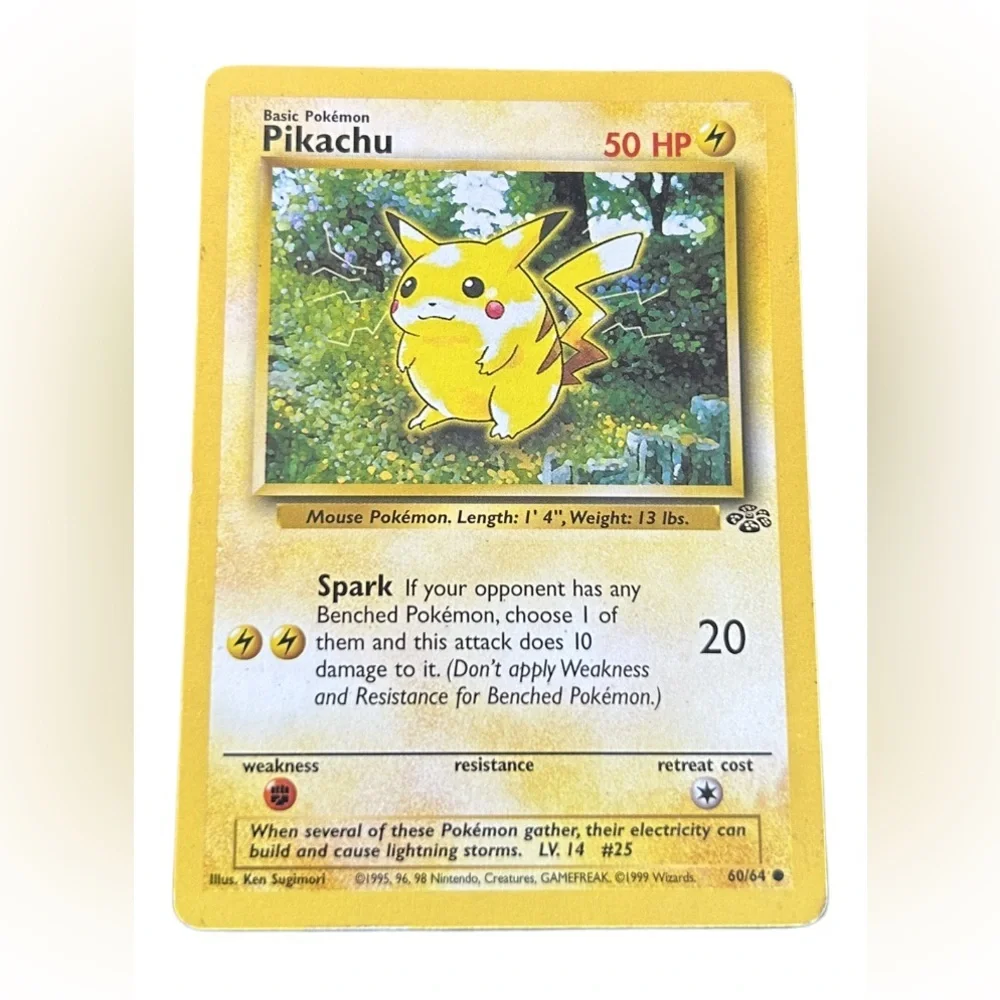 Pokémon Pikachu 60/64 Jungle Set Basic Pokémon Card Rare 1999